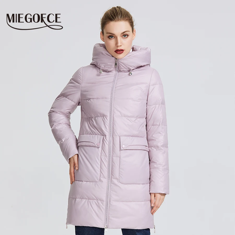 MIEGOFCE 2019 Женская зимняя куртка ветрозащитный пуховик со стойким - Цена: 