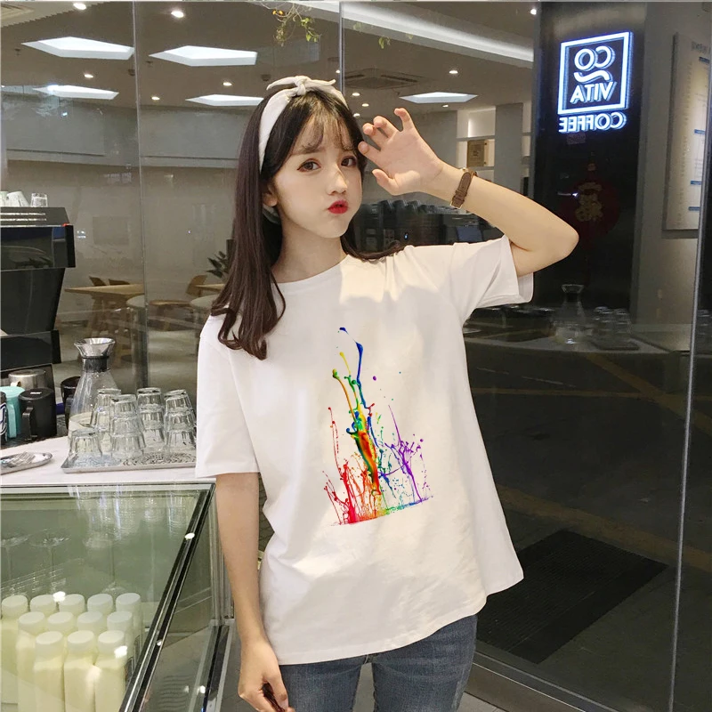 

Showtly Novelty Fashion nail polish printed 3D T Shirt women vogue summer tee shirt femme tumblr tops slim t-shirt female