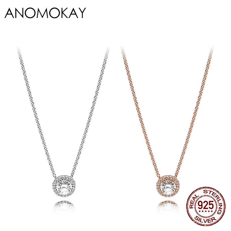 

Женское ожерелье из серебра 925 пробы с круглым фианитом