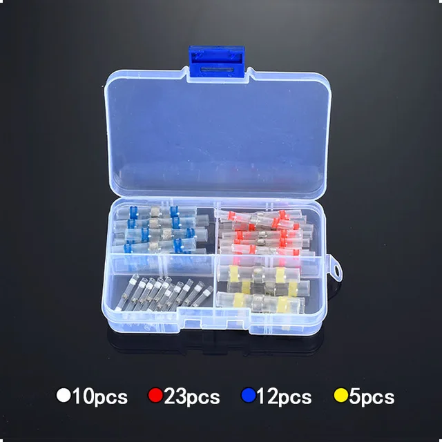 50Pcs 150/200/300 шт провода для пайки Комплект разъемов, терм усадочная стыковые соединители, Водонепроницаемый и изолированный Электрический провод терминалы - Цвет: 50Pcs