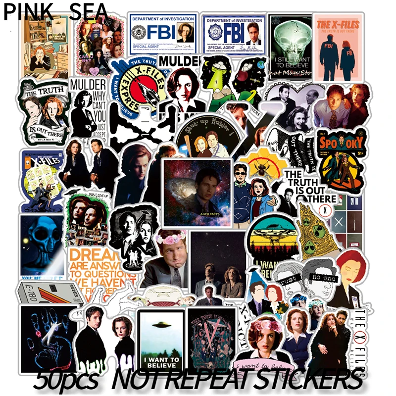 

10/30/50Pcs/set The X-Files Cartoon Classic Comedy Series Mix Waterproof Stickers For Case Diy Skateboard Gift Luggage Laptop