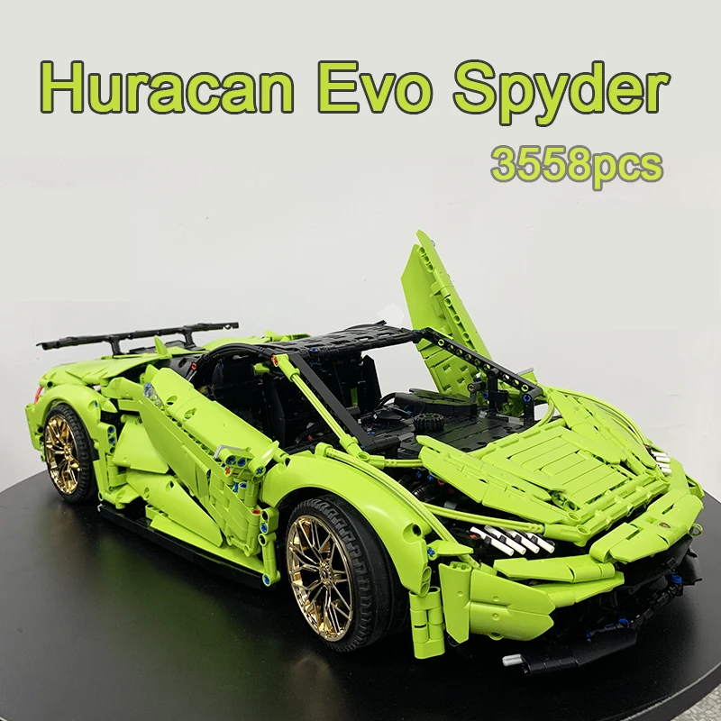 

In Stock High-Tech Simulation MOC C63 Lambo Huracan Spyder EV F12 1:8 Racing Car Building Blocks Bricks Toys for Boy Adult Gifts