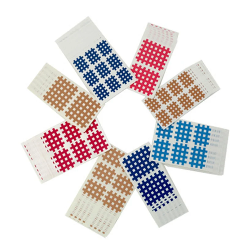 New Arrival (10sheets/lot) Spiral Cross Kinesiology Tape 2pcs/6pcs/8pcs/9 pcs/sheet Physical Therapy | Спорт и развлечения