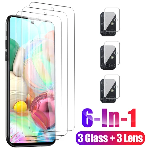 6 в 1 защита для экрана из закаленного стекла для Samsung Galaxy A71 5G Защита объектива камеры на A71 4G A7 1 A 7 1 71 защитная пленка