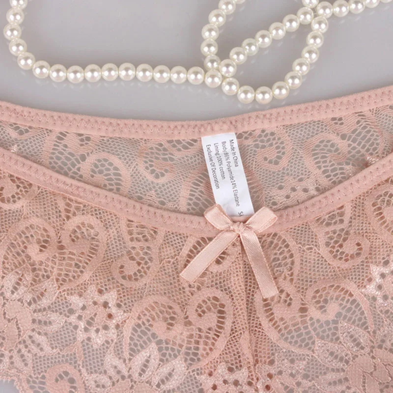 

Elovegirl 3 Pcs Lace Thong G-String Sexy Briefs Lingerie Woman Thong T-back Female Underwear For Woman Panties Underwear Woman
