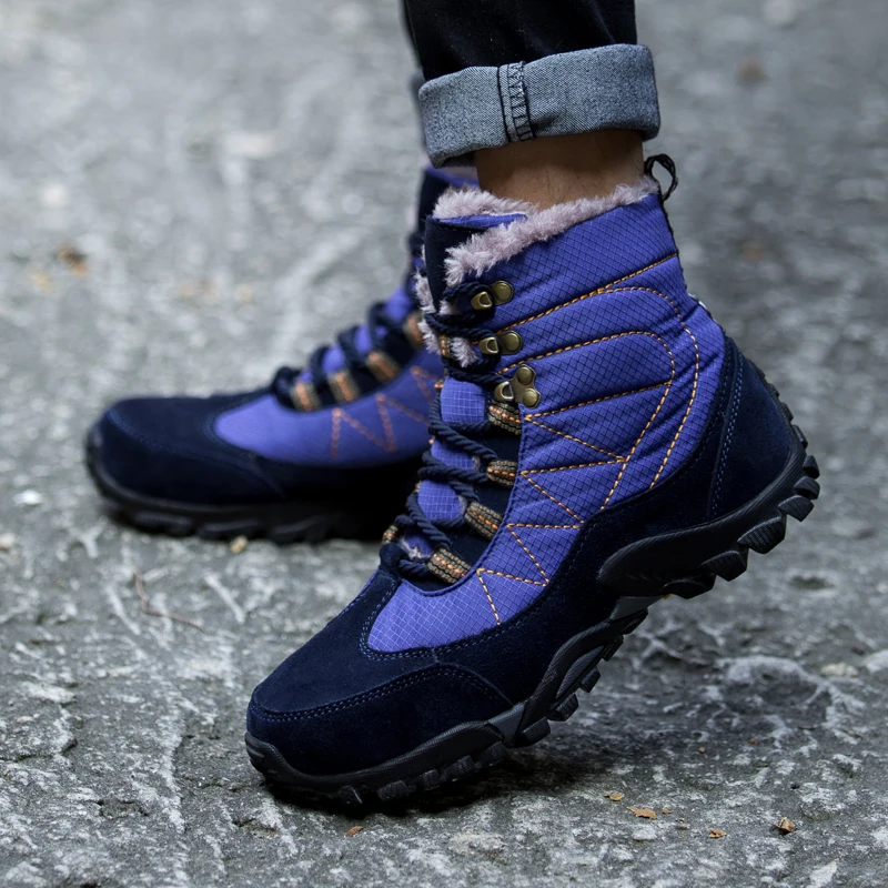 Очень теплые мужские ботинки Походные Зимние на платформе Мужская