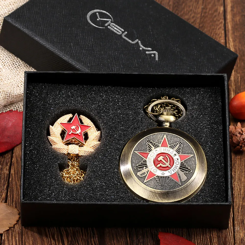 Pocket Watch Necklace Gift Set for Men Stainless Steel Quartz Pocket Watch Men Vintage Pendant Necklace Best Gifts for Men