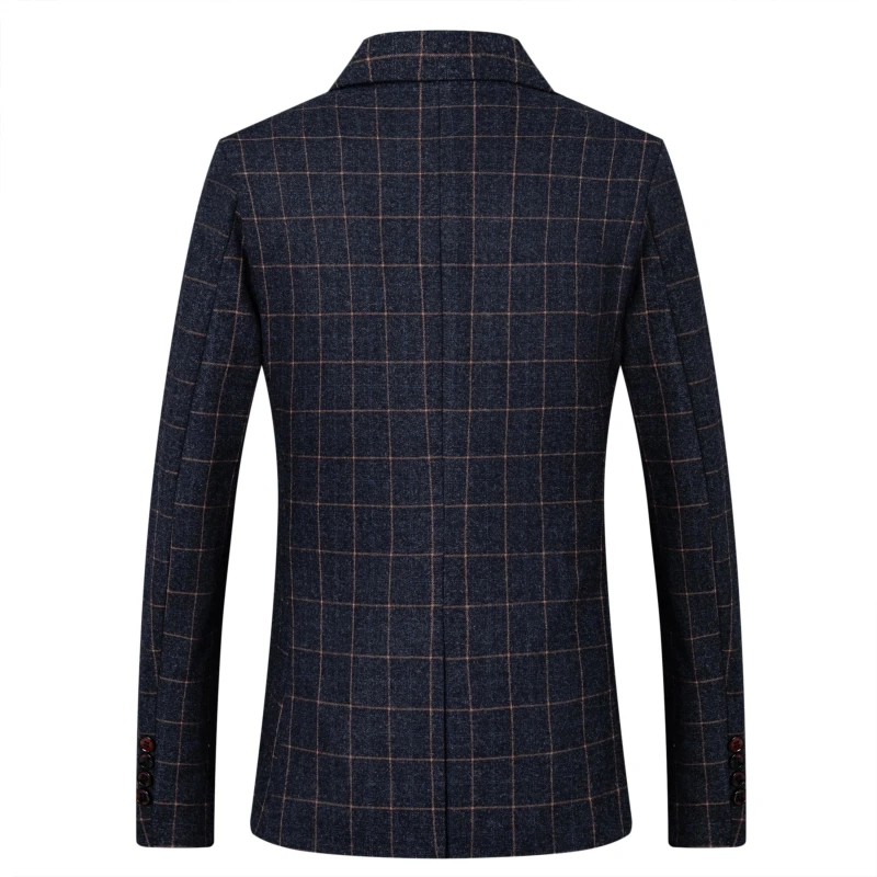 Костюм пиджак в клетку Мужская мода одна застежка повседневный костюм с сеткой