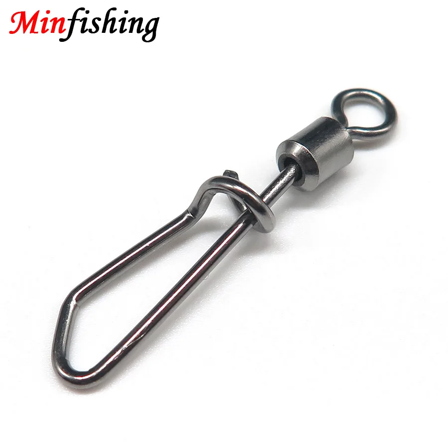 

Minfishing 25/50 pcs/lot Stainless Steel Fishing Swivel Snap with Screw Lock Lure Accessories Fishing Hook Connector Tackle