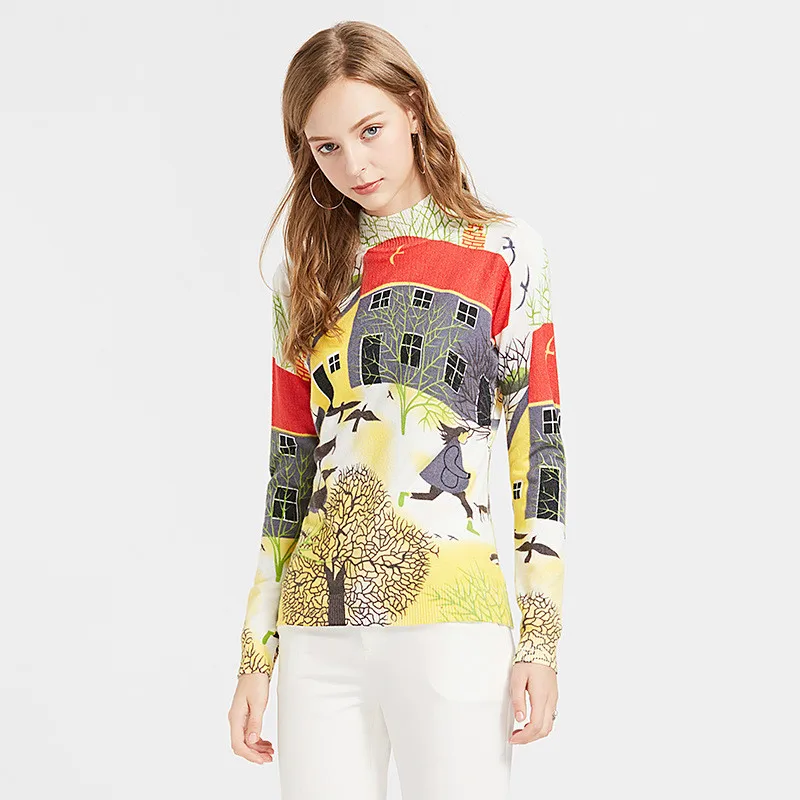 Вязаный свитер с воротником-хомутом женские толстые мягкие Пуловеры длинным