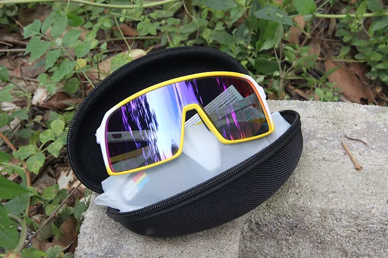 yellow with logo Хит, велосипедные солнцезащитные очки, спортивные, велосипедные очки, горные, поляризационные, велосипедные очки, Sutro, велосипедные солнцезащитные очки, UV400, очки, 3 линзы - Цвет: yellow with logo