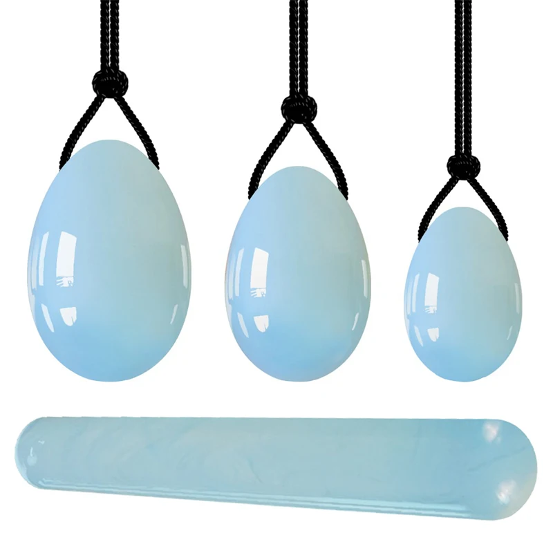 Opal egg set Розовый кварц иони набор яиц для массажа натуральные нефритовые яйца для женщин Кегель тренажер Вагинальные мышцы подтягивающий мяч массаж йони-палочка нефритовый массажер - Цвет: Opal egg set