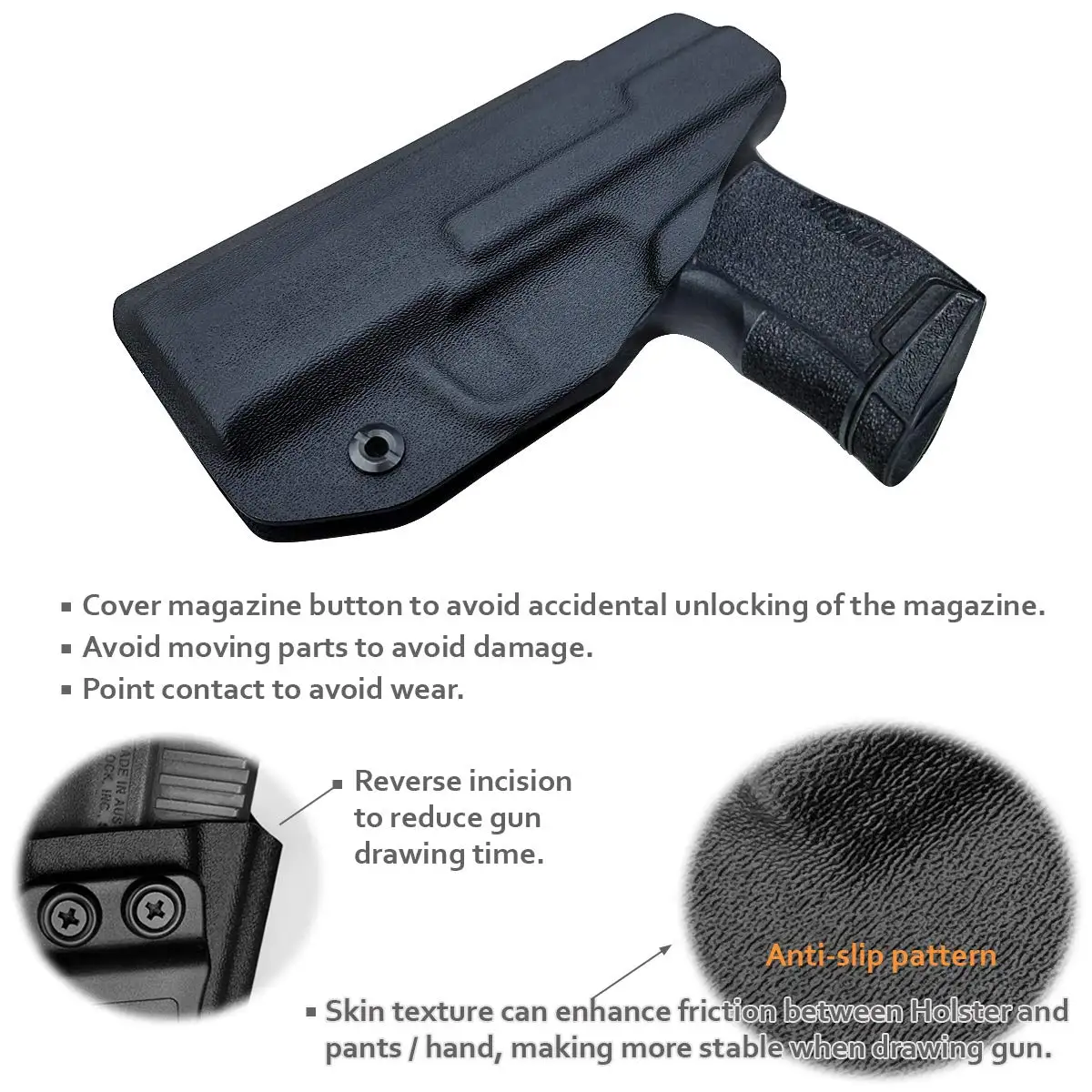 Кобуры Sig P365 кобуры IWB Kydex под заказ: Sauer / SAS пистолетный внутренний пояс скрытый