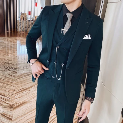 3 шт./комплект Мужской Блейзер + брюки жилет | Мужская одежда