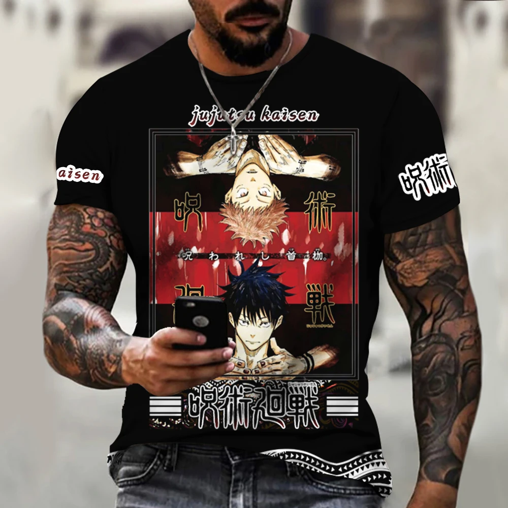 

Футболки мужские с 3D-принтом, аниме ююютсу кайсен, подарок бойфренду, летние модные Универсальные готические удобные мягкие в стиле панк-ро...