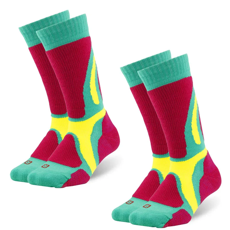 2 pair red yellow 2 пары носков из мериносовой шерсти, ZEALWOOD, унисекс, походные треккинговые носки, теплые носки для зимы, женские носки, мужские носки - Цвет: 2 pair red yellow