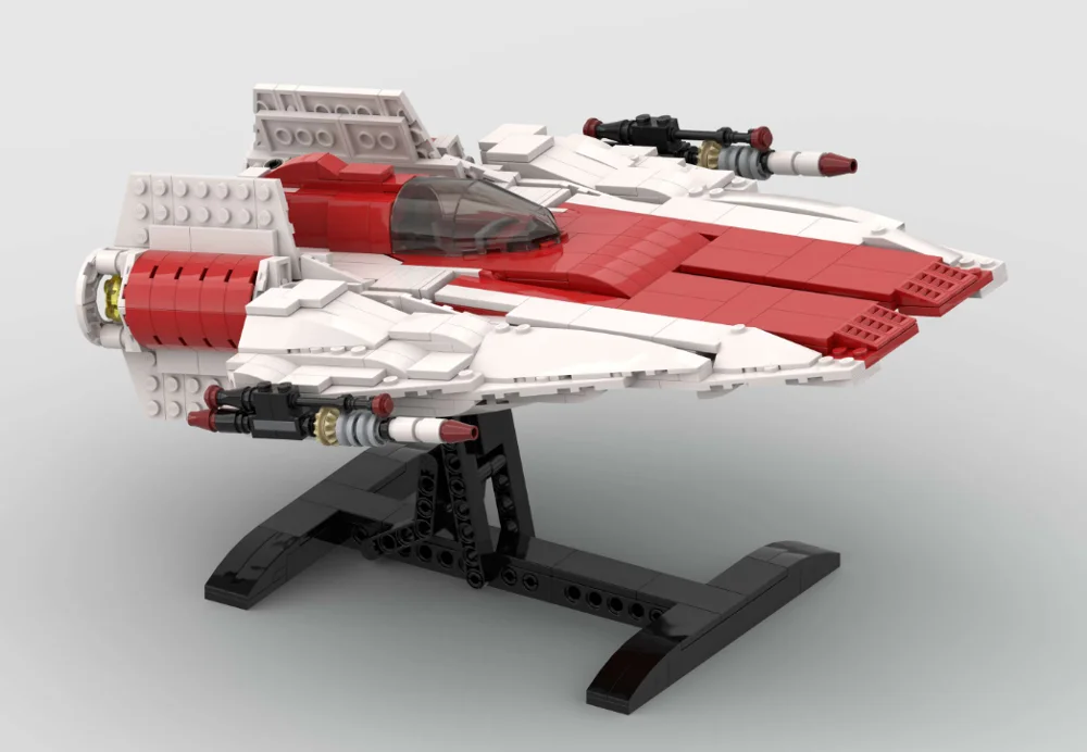 

2021 NEW Small particle building block space starfighter wing assembly toy model boy's birthday present moc-51096