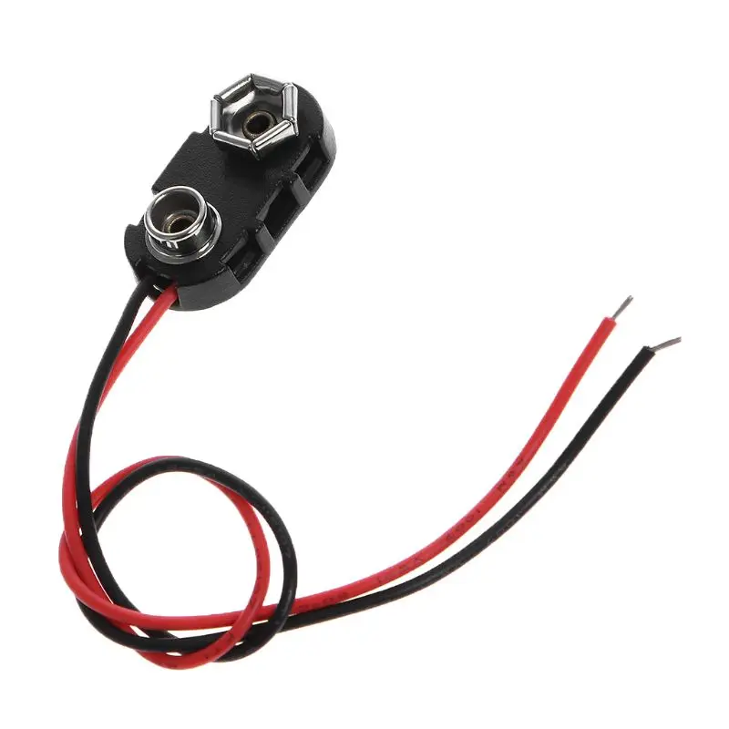 

PP3 9V Battery Clip Connector I Type Tinned Wire Leads 150mm Black Red G2AC