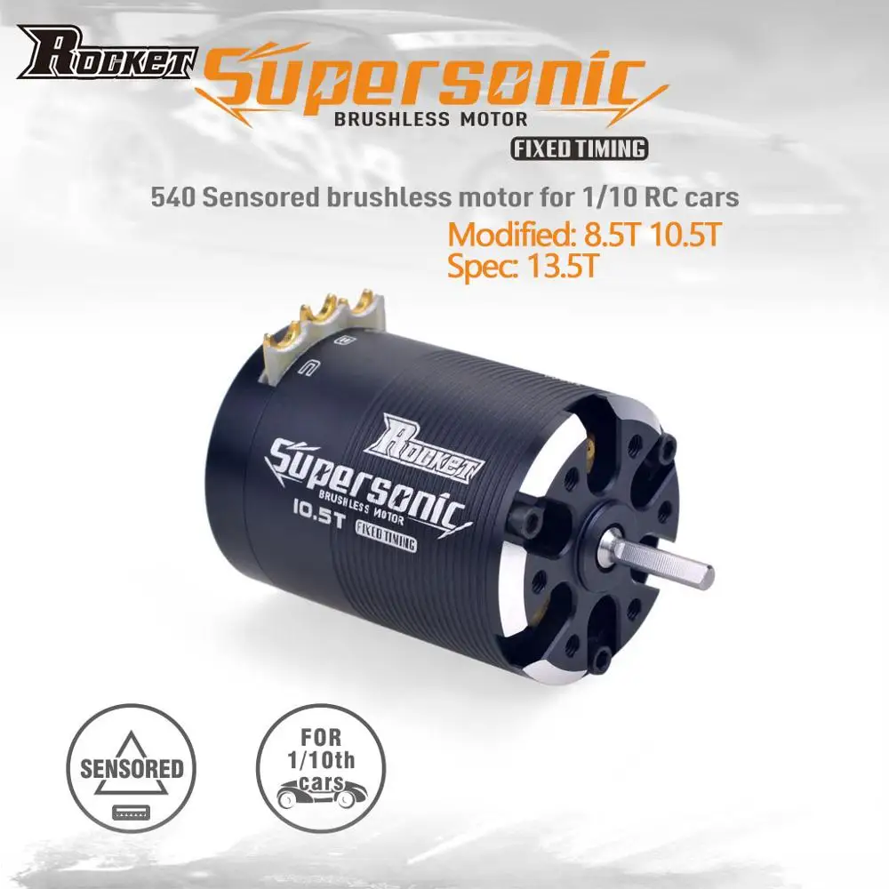 

Сенсорный Бесколлекторный двигатель Rocket Supersonic 540 8,5 T 10,5 T 13,5 T Hobbywing 10BL120 ESC для модифицированного стандарта 1/10 радиоуправляемого автомобиля