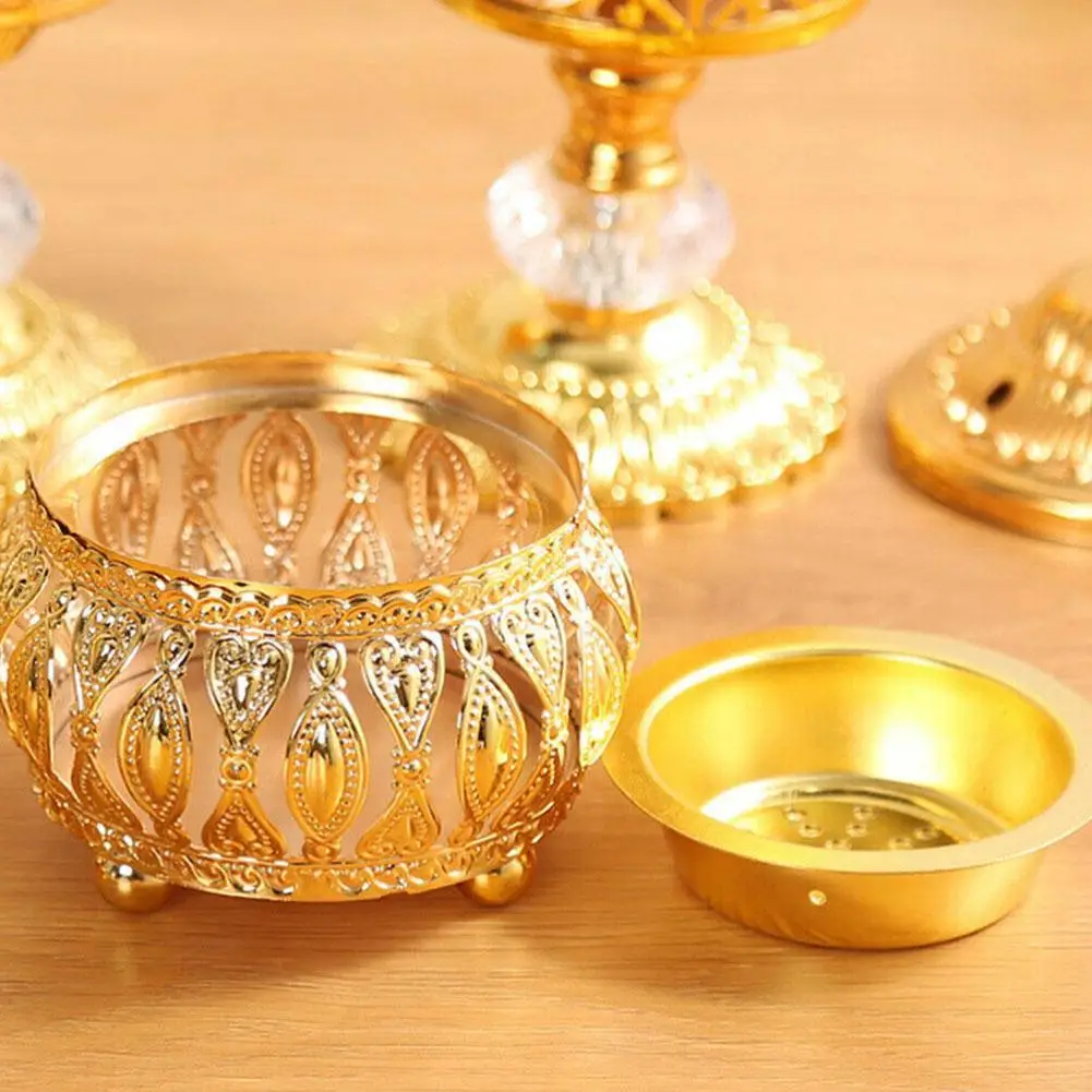 Small Electroplate Golden Metal Incense Burners Portable Buddhism Burner Home Holder House Yoga Porcelain Censer Te A6C8 | Дом и сад