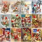 Алмазная 5D мозаика с Зимним Пейзажем Санта-Клауса, живопись, Рождественская картина Стразы, алмазная вышивка, украшение для дома и комнаты