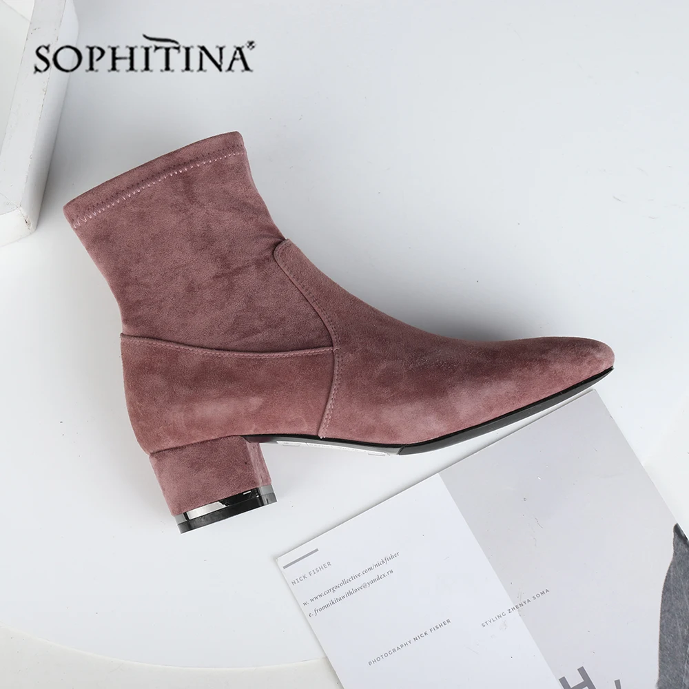 SOPHITINA/пикантные ботинки с острым носком Высококачественная детская замшевая
