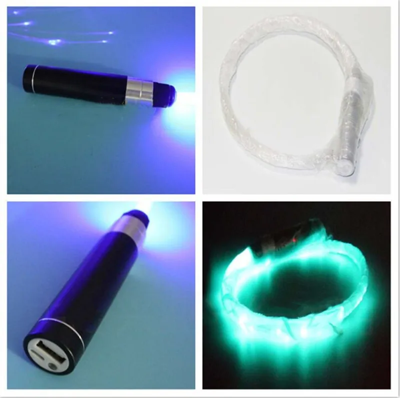 Светодиодная оптоволоконная плетка USB перезаряжаемая оптическая Ручная Веревка