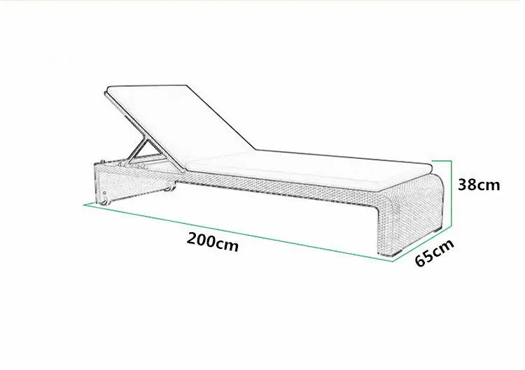 Кресло шезлонг из ротанга 200 см|Пляжные кресла| |