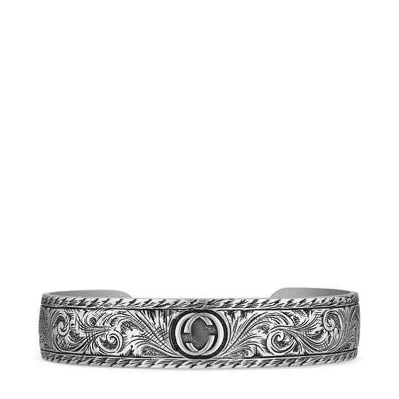 

S925 pure silver 1:1 fashion popular retro dark tiger man bracelet adorn article