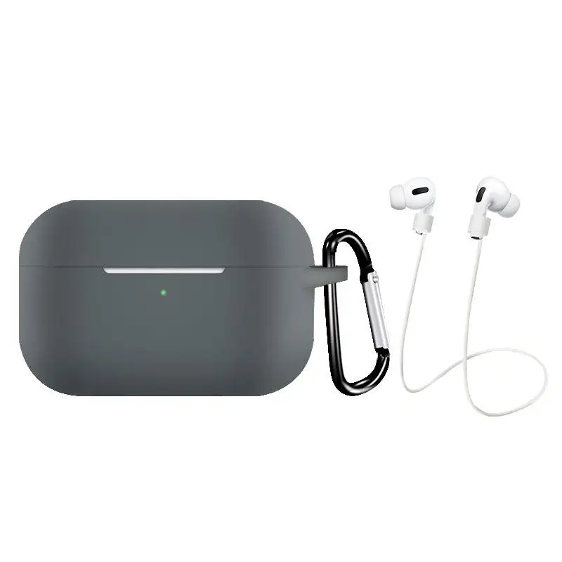 3 в 1 защитный чехол для наушников AirPods Pro мягкий силиконовый корпус + кольцо
