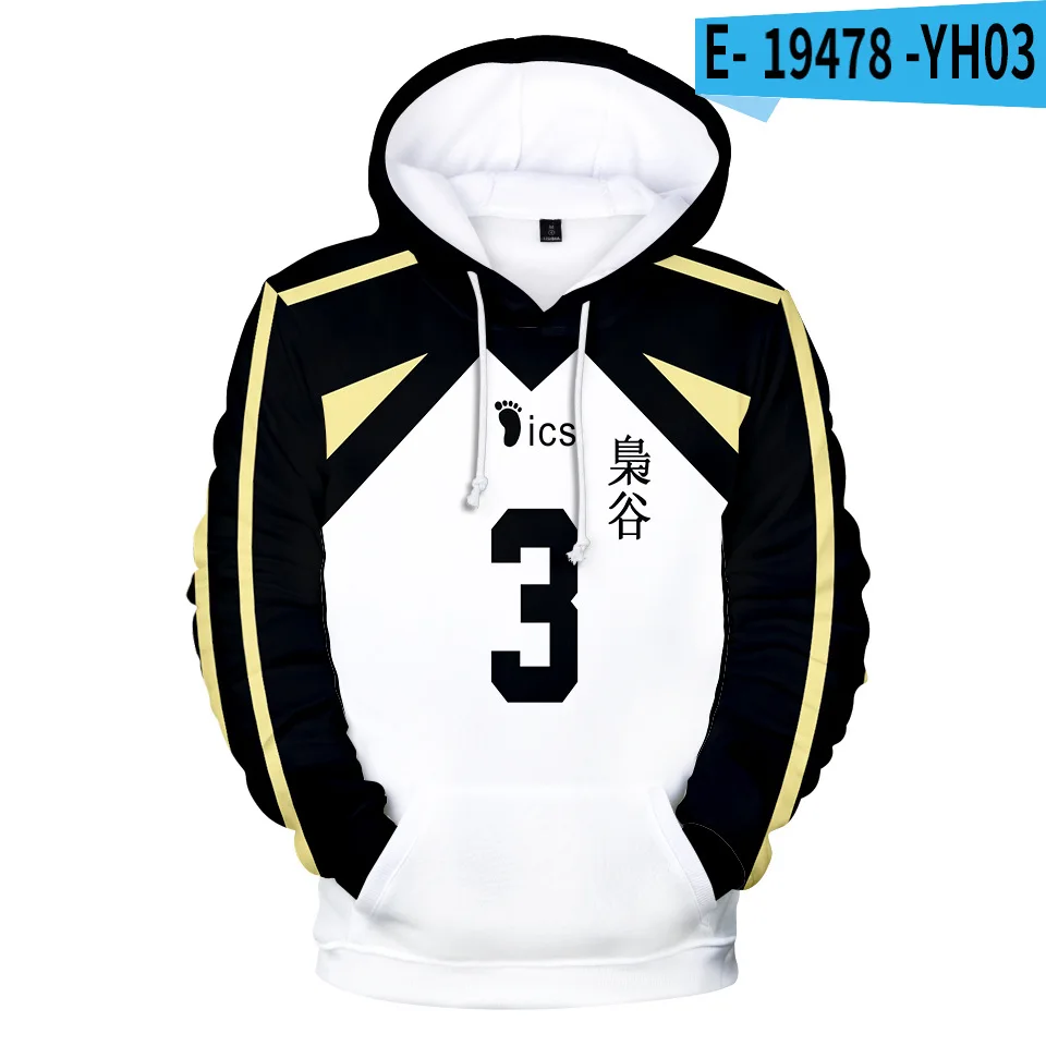 

Anime Haikyuu Cosplay Costume Fukurodani Volleyball Club Akaashi Keiji Bokuto Koutarou Men/Women 3D Print Hoodie Sweatshirt