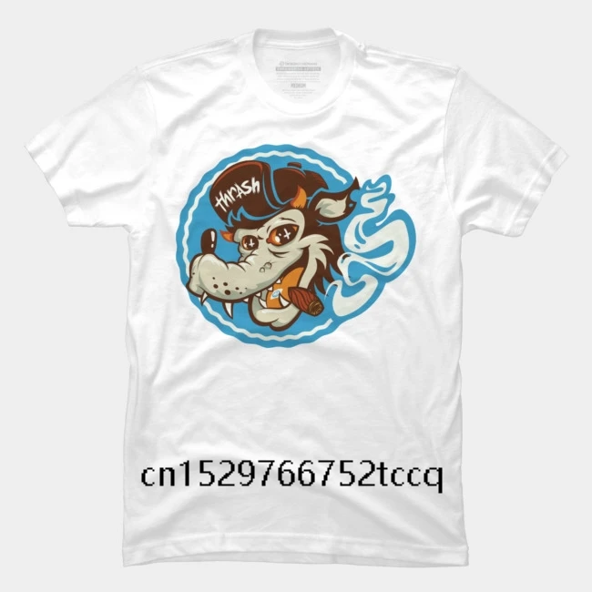 

Модная креативная футболка с графическим рисунком, модная летняя мужская футболка с круглым вырезом и татуировкой большого и Плохого Волка