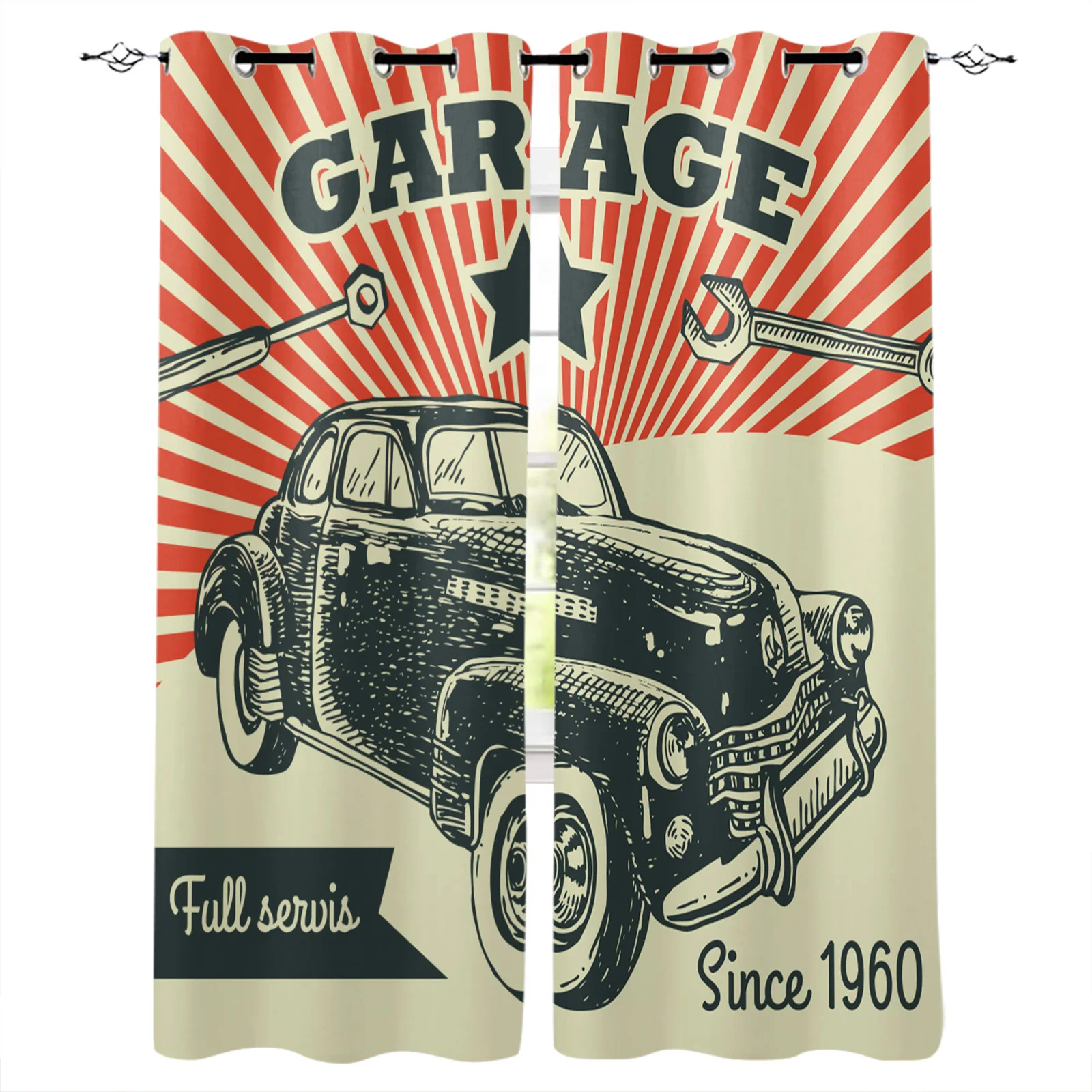 

Art Car Blackout Curtain Living Room Window Curtain Children's Blackout Curtains for The Bedroom