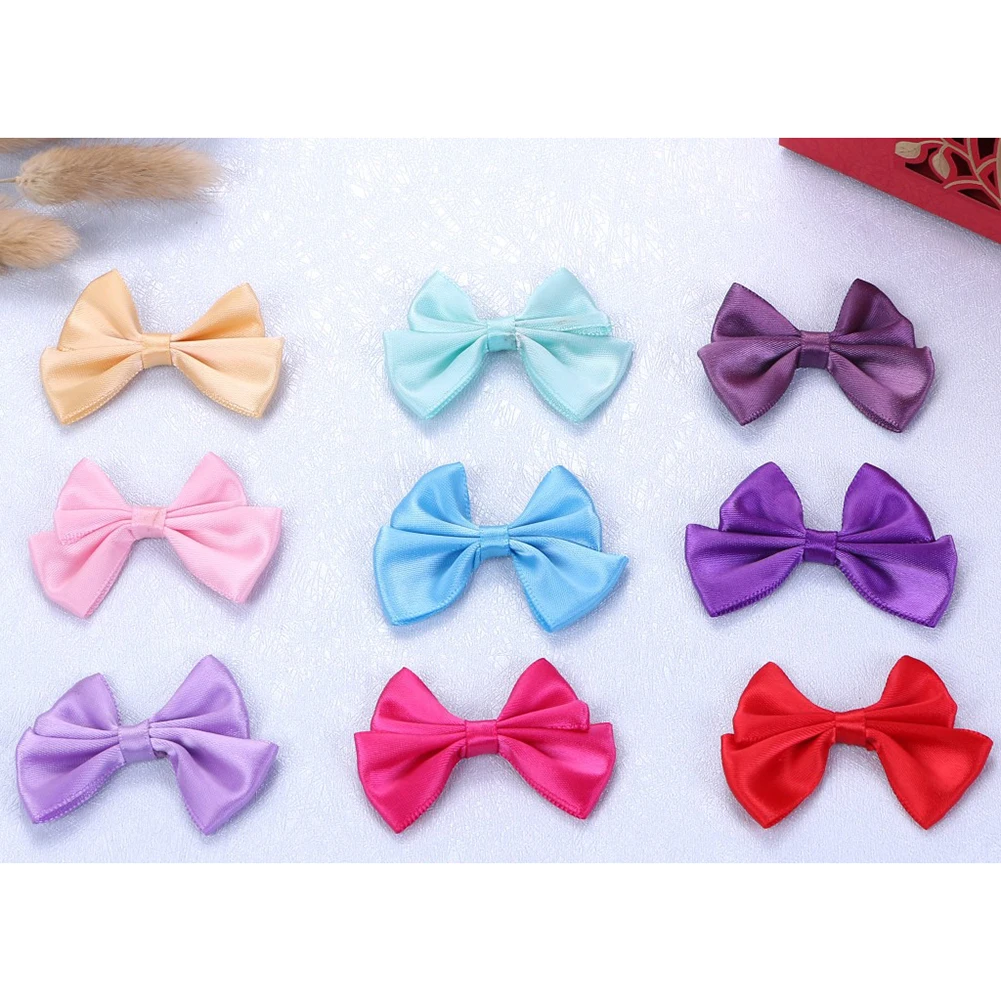 

100PCS Red Bow Handmade Pre-Tied Grosgrain Ribbon Bows For Gift Box Candy Gifts Box Accessories Home Decoration Bows Crafts