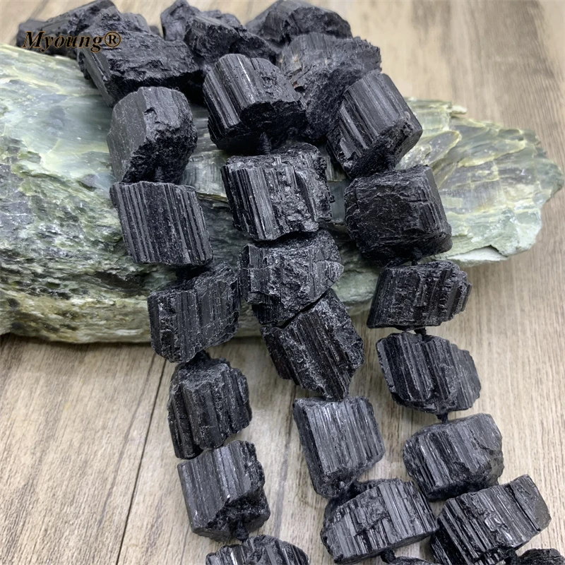 Крупные необработанные Бусины Из Минерального черного турмалина для самостоятельного изготовления ювелирных изделий