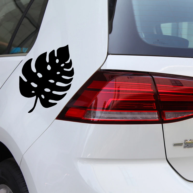 

Car Stickers Leaf Fashion Fresh Plants PVC Car Decoration Accessories Decals Waterproof Sunscreen Black/white,17cm*14cm