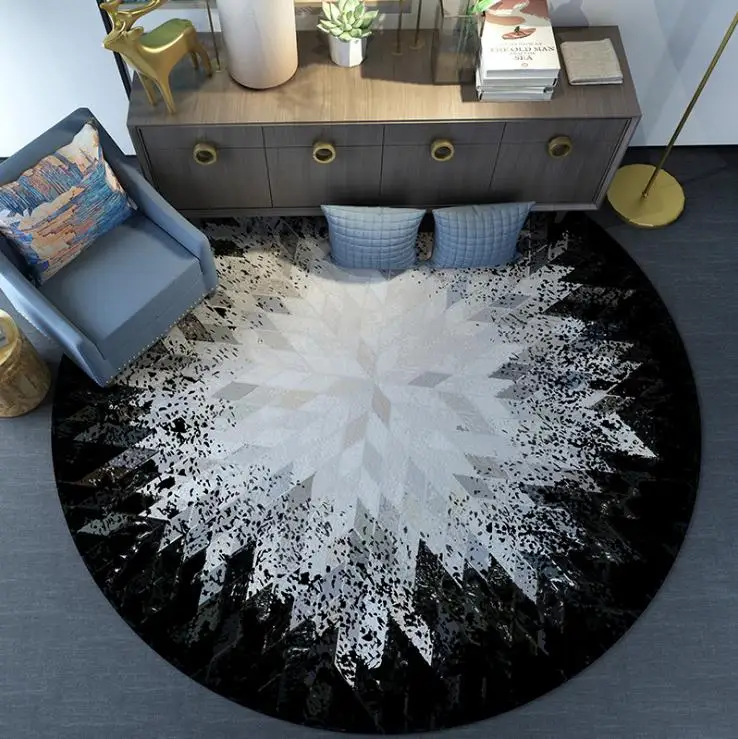 

Nordic Style Art Geometry Round Small Floor Mat Floor Mat Bedroom Living Room Home Decoration