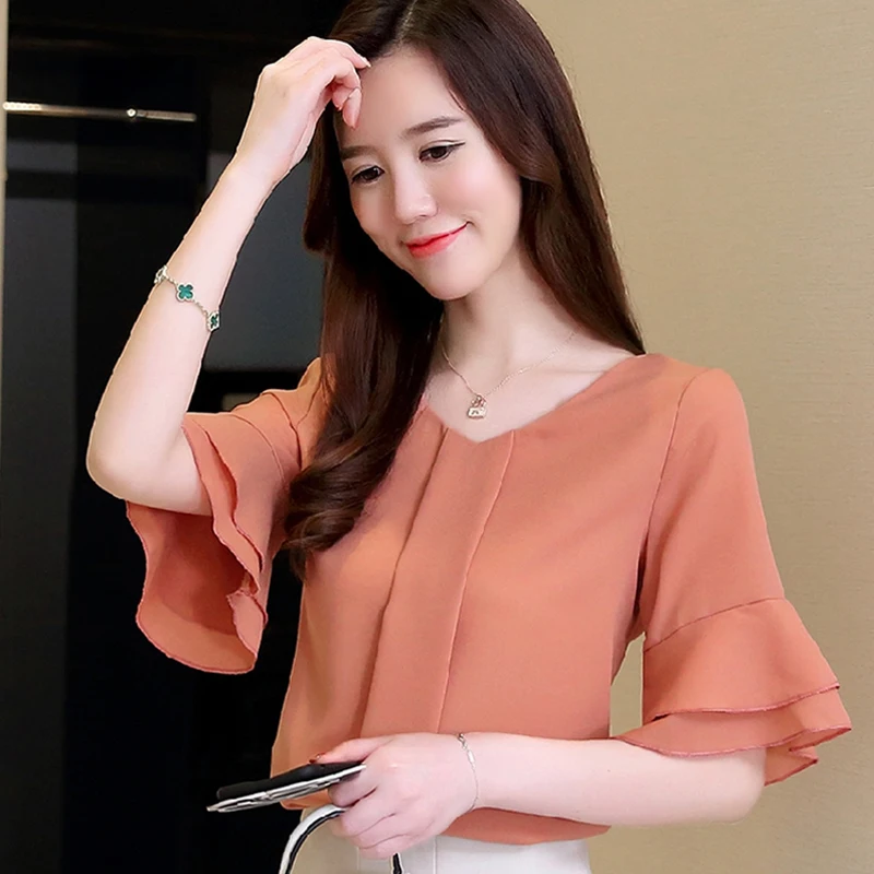 Дамские блузки однотонные Хлопковые женские рубашки топы и кружевные обычные