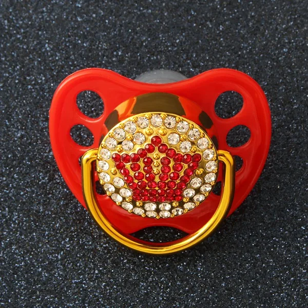 Crown Red Роскошные Детские Соски Оптом Bling Bling Соска со Стразами Детские Ортодонтические Пустышки Кристалл Соска Соска - Цвет: Crown Red