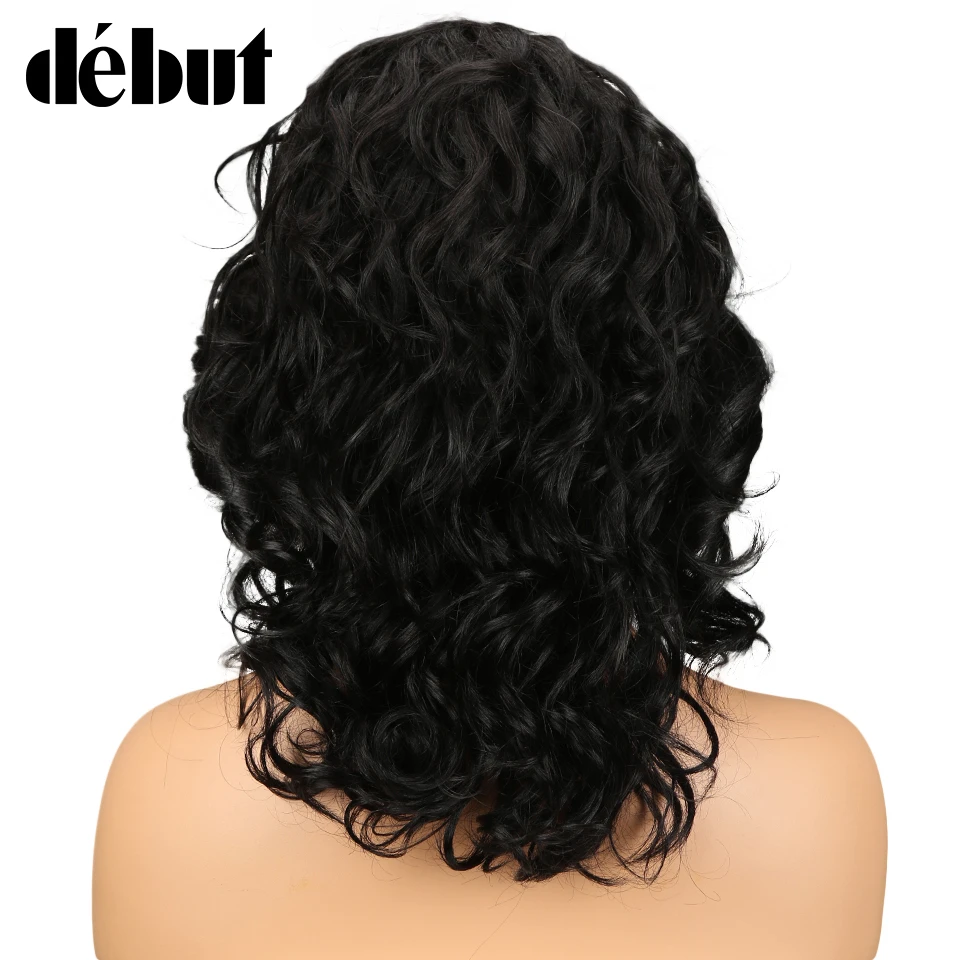 Дебютные парики из натуральных волос на кружеве для женщин надувные кудрявые