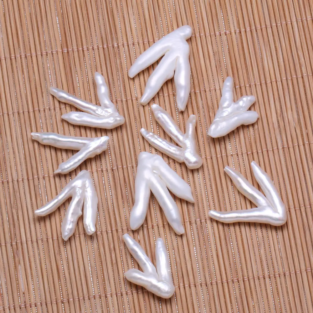 

1PC Natural Freshwater Pearls Beads Chicken paw shaped Loose Beads for Jewelry Making DIY Women Necklace Bracelet 20x20-30x30mm
