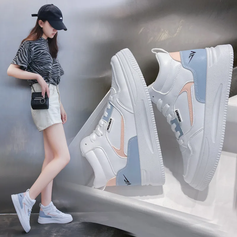 

Кроссовки Ulzzang женские на платформе, Вулканизированная подошва, Повседневная нескользящая обувь для спорта, на весну-осень