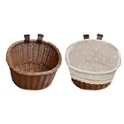 Велосипедная корзина ручной работы, искусственная плетеная корзина для велосипеда, Аксессуары для велосипеда