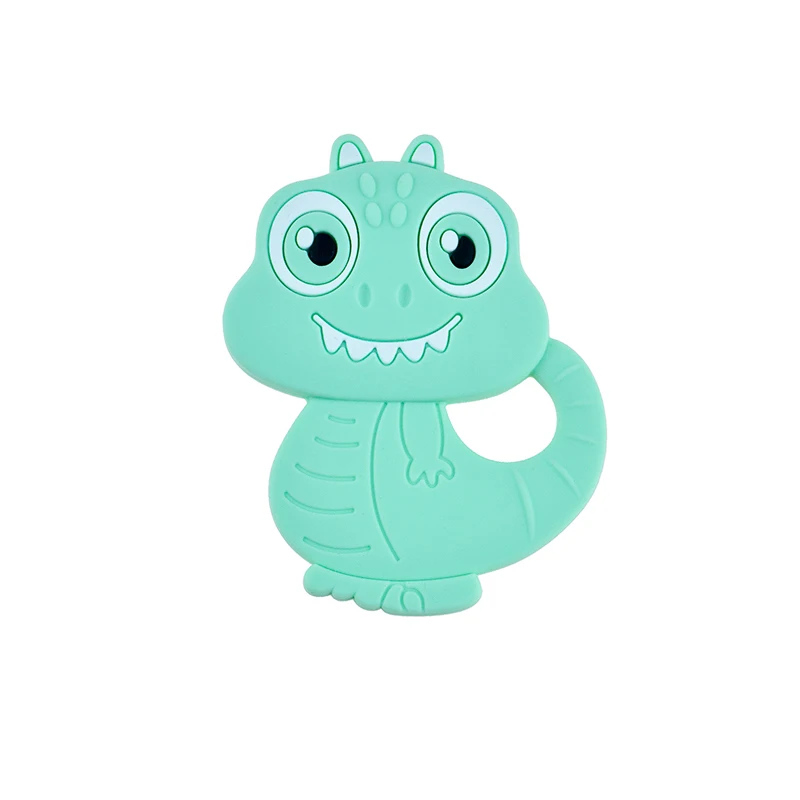 Mordedor de silicona de grado alimenticio para beb&eacute;, mordedor sin BPA para dentici&oacute;n, accesorios para chupete de lactancia, de dinosaurio de dibujos animados, 1 unidad-4