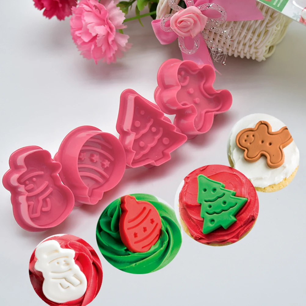 Набор рождественских формочек для печенья 4 шт./лот 3D формочка сделай сам