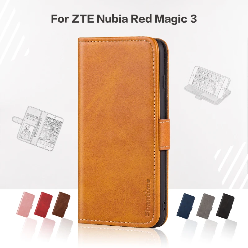 Чехол книжка для ZTE Nubia Red Magic 3 деловой кожаный роскошный чехол с магнитом кошелек