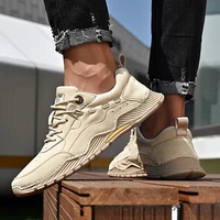 men fashion new brand pu leather casual sneakers male breathable leisure sport shoes lace up comfy soft outdoor running sneaker