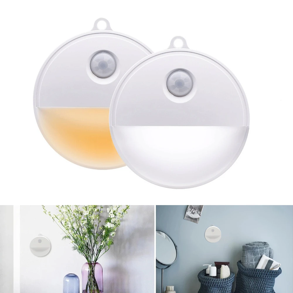 

Wireless Motion Sensor LED Night Lamp Battery Powered Bedside Light Bedroom Stairs Closet Cabinet Lights Wall Lamps For Room