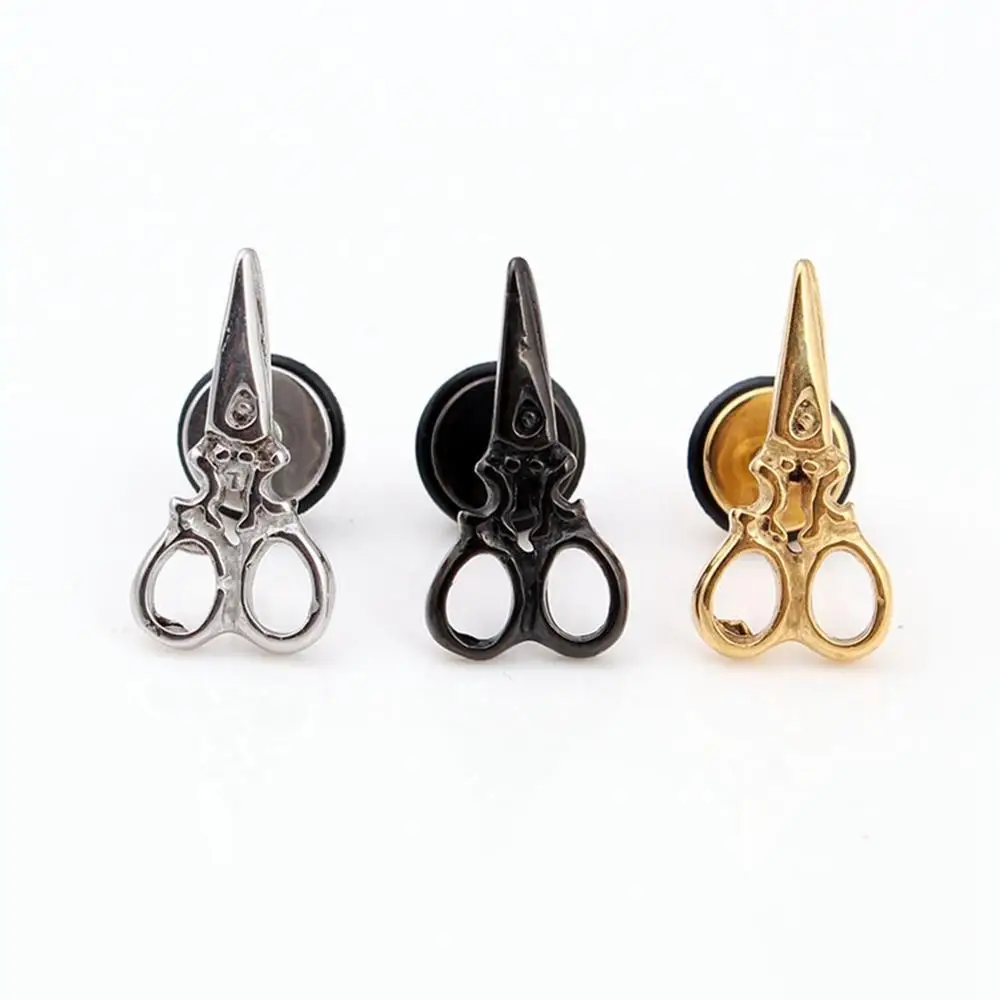 

Hip Hop Fashion Scissors Shape Unisex Stud Earring Exquisite Party Decorative Jewelry Gift