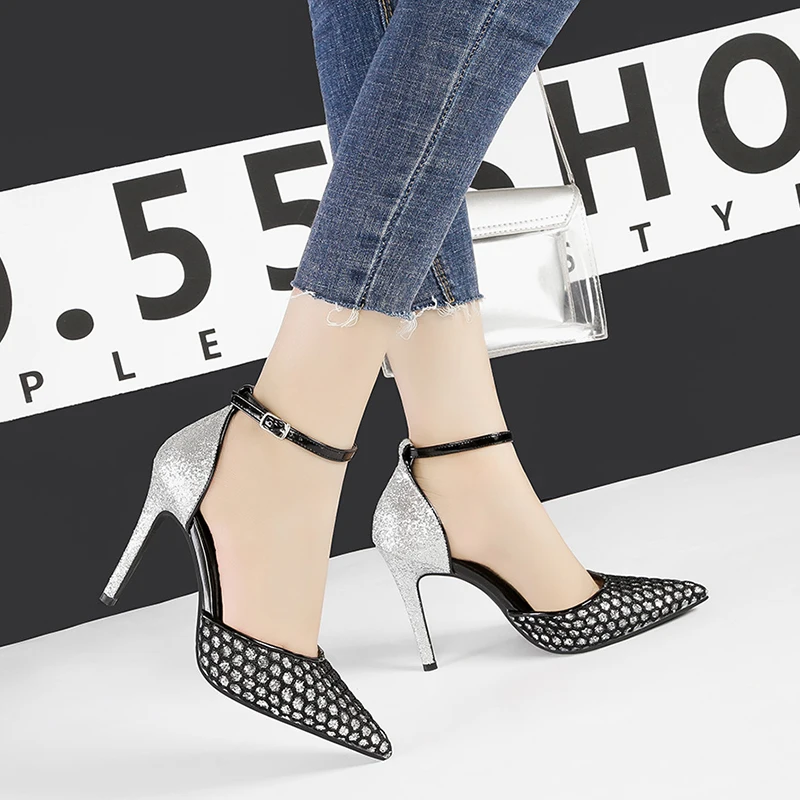 Sandale femme/2019 г. пикантные блестящие босоножки на высоком каблуке с принтом змеи